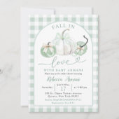 Preppy Sage Groene Pompoen Herfst in Liefde Baby s Kaart (Voorkant)