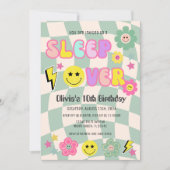 Preppy Sage Groene Y2K Slaap Over Verjaardag Kaart (Voorkant)