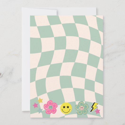 Preppy Sage Groene Y2K Slaap Over Verjaardag Kaart (Achterkant)