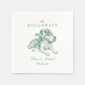 Preppy Sagegroene Cavalier Champagne Bruiloft Servet (Voorkant)