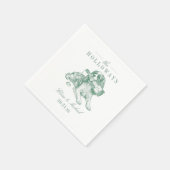 Preppy Sagegroene Cavalier Champagne Bruiloft Servet (Hoek)