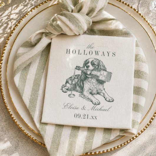 Preppy Sagegroene Cavalier Champagne Bruiloft Servet