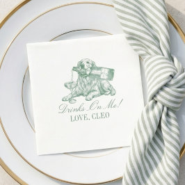 Preppy Sagegroene Goudkleurige Retriever Trouwdag Servet