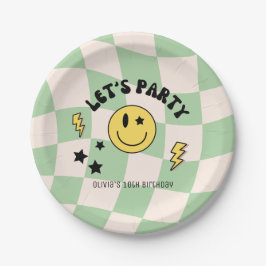 Preppy Saliegroen Y2K Retro Verjaardag Papieren Bo Bordje