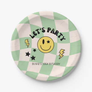 Preppy Saliegroen Y2K Retro Verjaardag Papieren Bo Bordje