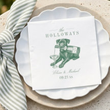 Preppy Saliegroene Labrador Champagne Bruiloft