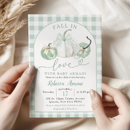 Preppy Saliegroene Pompoen Verliefd Baby Borrel Kaart