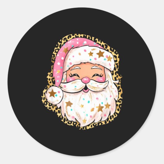 Preppy Santa - Christmas - Funny Christmas - Happy Ronde Sticker (Voorkant)