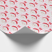 Preppy  Santa Red Bows Rood Pet Cadeaupapier (Hoek)