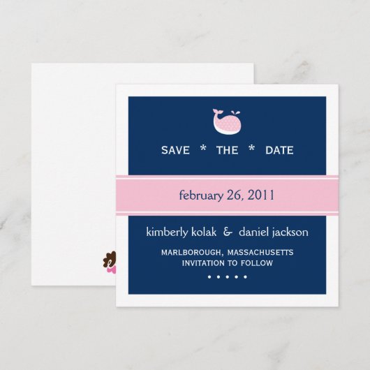 Preppy Save the Date (Voorkant / Achterkant)