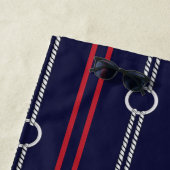 Preppy schattig marine gepersonaliseerde naam stra strandlaken (In situ)