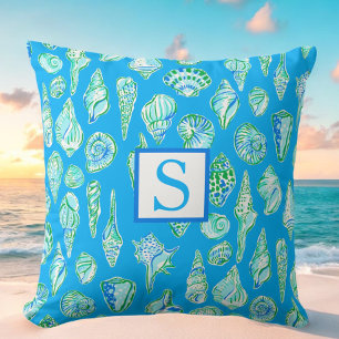 Preppy Schelp Monogram / Kust Strandhuis Kussen