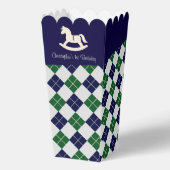 Preppy Schommelpaard Argyle 1e Verjaardag Bedankdoosjes (Voorkant)