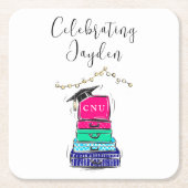 Preppy Script High School Afstuderen Suitcase 2023 Kartonnen Onderzetters (Voorkant)