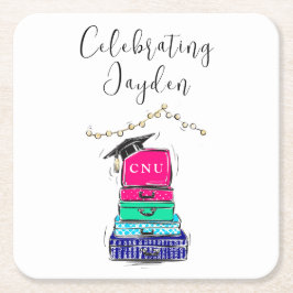 Preppy Script High School Afstuderen Suitcase 2023 Kartonnen Onderzetters