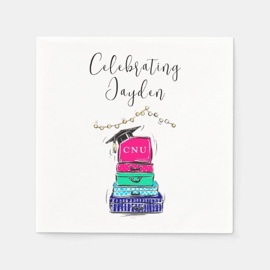 Preppy Script High School Afstuderen Suitcase 2023 Servet (Voorkant)