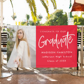 Preppy Script Red Photo Afstuderen Spandoek