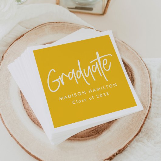 Preppy Script Yellow Afstuderen Servet