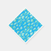 Preppy Sea Shells op Blue Seaside Coastal Servet (Hoek)