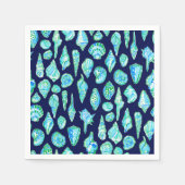 Preppy Sea Shells op de achtergrond van de marine Servet (Voorkant)