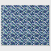 Preppy Sea Shells op Navy Blue Background Seaside Cadeaupapier (Vlak)