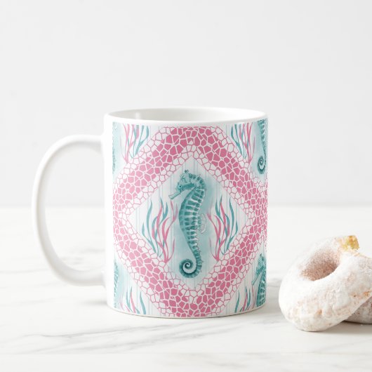 Preppy Seahorse Koffiemok (Met donut)