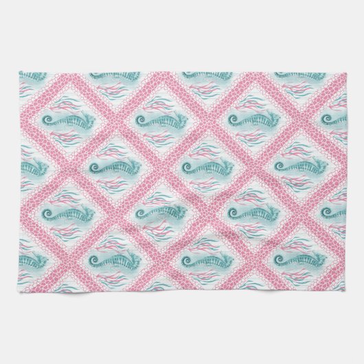 Preppy Seahorse Theedoek (Horizontaal)