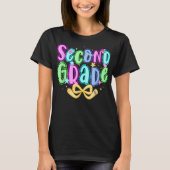 Preppy Second Grade 2nd Grade Teachers Girls T-shirt (Voorkant)