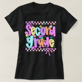 Preppy Second Grade 2nd Grade Teachers Girls T-shirt