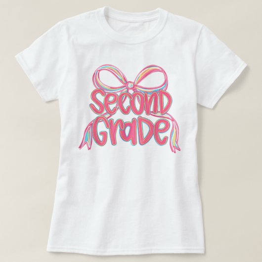 Preppy Second Grade 2nd Grade Teachers Girls T-shirt (Design voorkant)