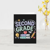 Preppy Second Grade Back To School 2nd Grade Teach Kaart (Gele Bloem)
