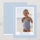 Preppy Seersucker-kerstfotokaarten Feestdagenkaart (Voorkant / Achterkant)