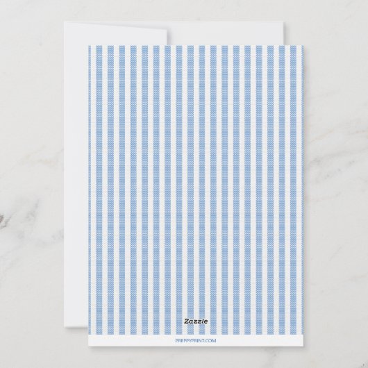 Preppy Seersucker-kerstfotokaarten Feestdagenkaart (Achterkant)