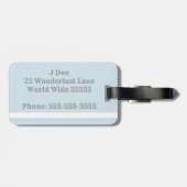 Preppy Seersucker Striped Monogram Bagagelabel (Achterkant horizontaal)