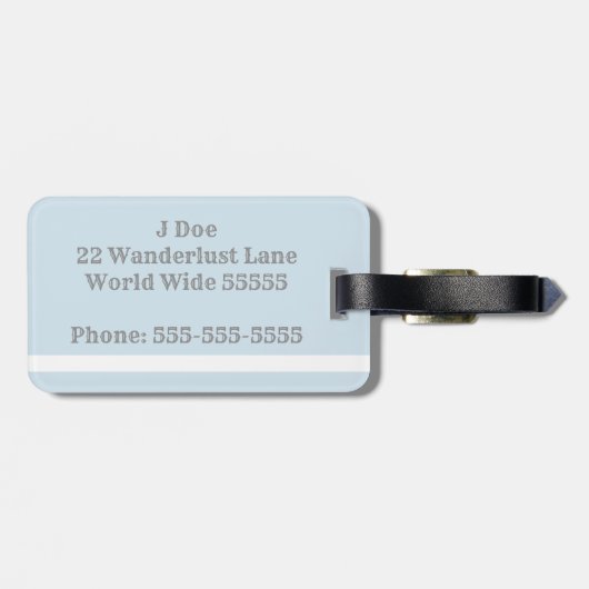 Preppy Seersucker Striped Monogram Bagagelabel (Achterkant horizontaal)