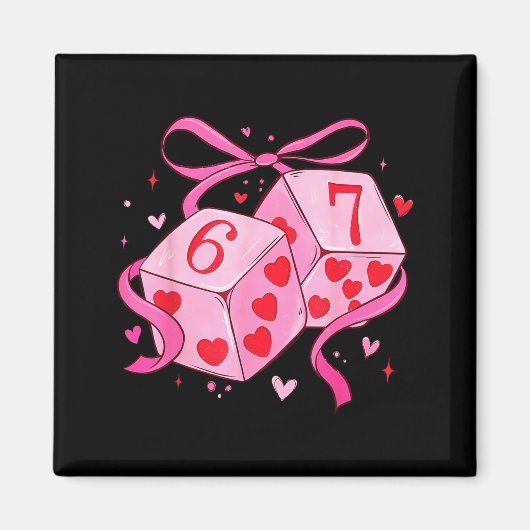 Preppy Six Seven Valentine 6 7 Meme Funny Coquette Magneet (Voorkant)