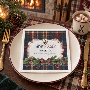 Preppy Ski Lodge Kerst Après Bébé Baby Shower Servet