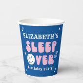 Preppy Slaap Over Tween Verjaardagsfeestje Papieren Bekers (Voorkant)