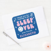 Preppy Slaap Over Tween Verjaardagsfeestje Vierkante Sticker (Envelop)