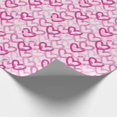 Preppy Small Hearts Pink Cadeaupapier (Hoek)