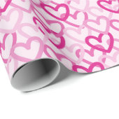 Preppy Small Hearts Pink Cadeaupapier (Rol Hoek)