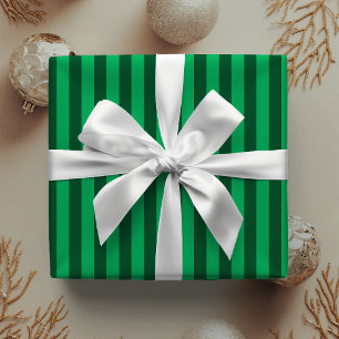 Preppy Smaragdgroene Strepen Klassieke Kerstmis Cadeaupapier