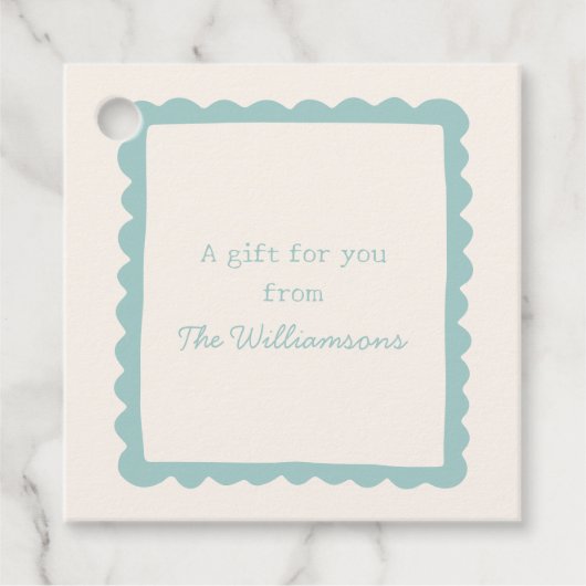 Preppy Soft Blue Whimsical Border Custom Gift From Bedankjes Labels (Voorkant)