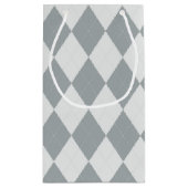 Preppy Soft Grey Argyle Girly Monogram en naam Klein Cadeauzakje (Achterkant)