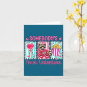 Preppy Somebody's Feral Valentine Raccoon Valentin Kaart (Gele Bloem)