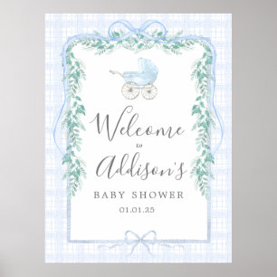 Preppy Southern baby koets Welkom poster