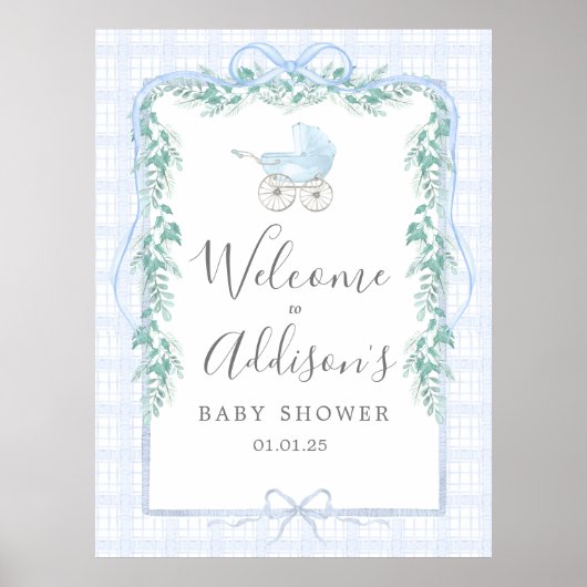 Preppy Southern baby koets Welkom poster (Voorkant)