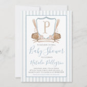 Preppy Southern Baseball Baby shower Uitnodiging (Voorkant)