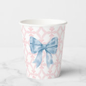 Preppy Southern Blue Bow-Baby shower Papieren Bekers (Achterkant)
