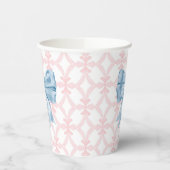 Preppy Southern Blue Bow-Baby shower Papieren Bekers (Links)